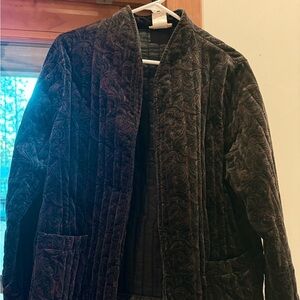 Vintage - Sun n’ Sand Elegant Black Paisley Women's Coat